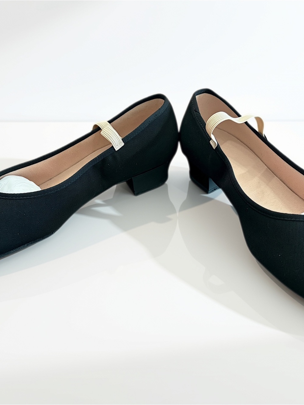 Bloch Black Mary Jane Ballet Low Block Heel with Cream Strap Size 9